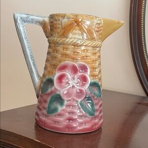 Floral Ceramic Pitcher Twos Company